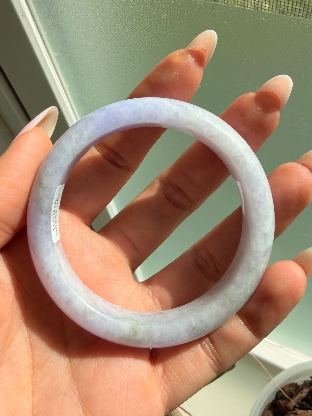 Lavender Jadeite Jade Bangle Bracelet size 54.7 Type A with certificate